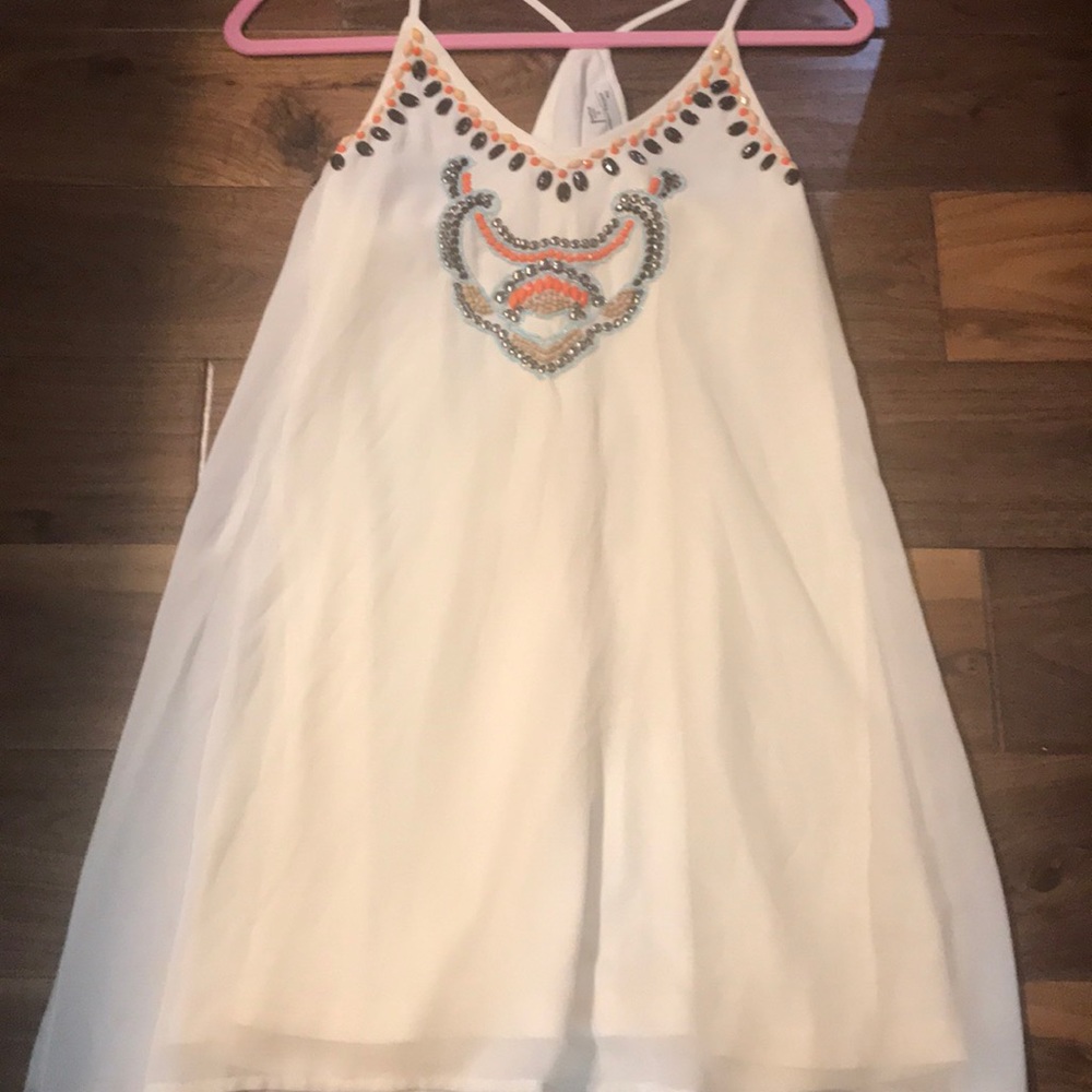 spaghetti strap dress with beading